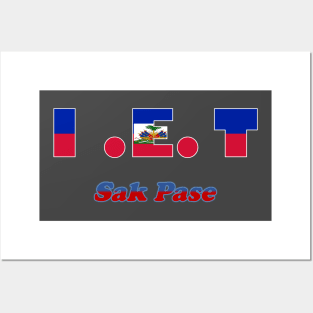 I.E.T. Ayiti Sak Pase Haitian Flag Colors Posters and Art